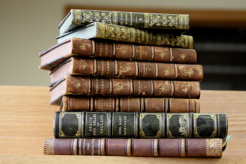 Old leather books, 4